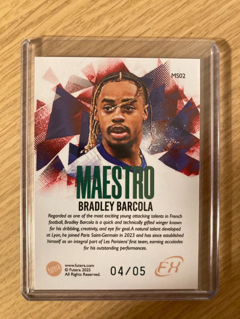 Carte collezionabili: Futera FX 2025 - Bradley Barcola /5 – Usato da La Tour-de-Peilz venduto da Tyalos_Cards 1