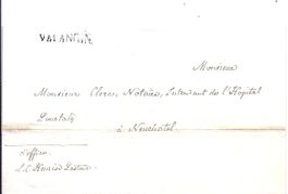 PREPHILATELIE, lettre de VALANGIN à NEUCHÂTEL