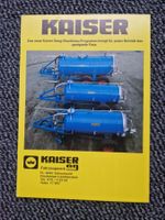 Original Prospekt Kaiser Druckfass für Traktor + Transporter