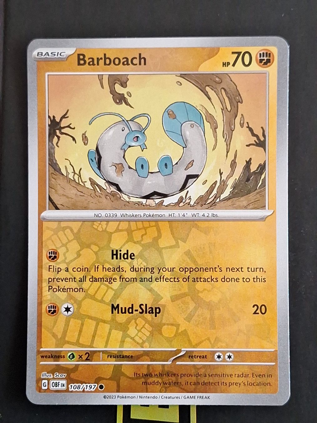 Pokémon Carte collezionabili: Barboach - Pokemon Reverse Holo Obsidian Flames – Usato da Altstätten SG venduto da GGsGameshop