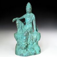 Alte Guanyin Bronze Figur China – Bodhisattva (46cm / 5,5kg)