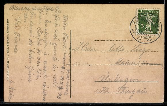 Cartes postales: AK Ermatingen, Ortspartie mit Kirche – D'occasion à Berlin par bartko-reher 1