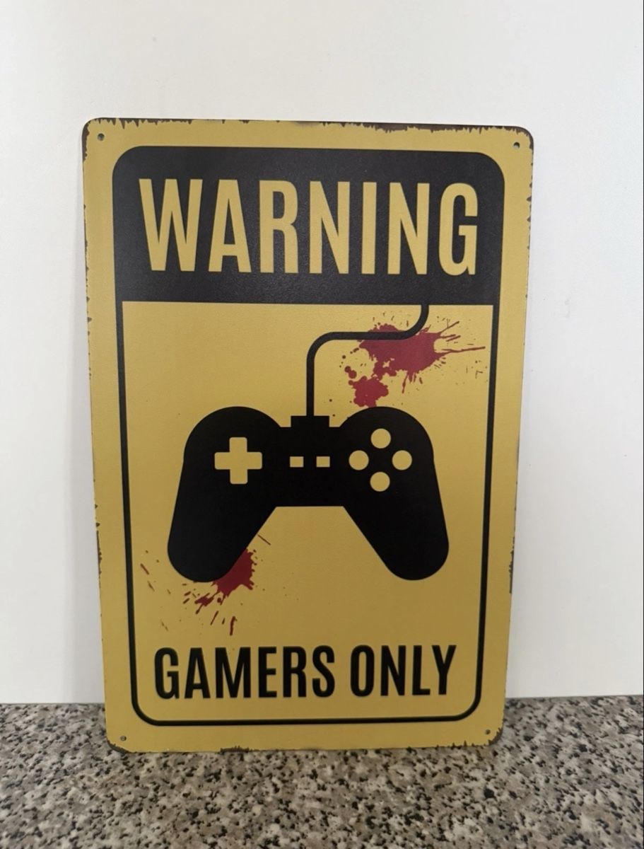 Schilder: Blechschild „Warning - Gamers only“ – Gebraucht aus Wädenswil von dom_pz5d