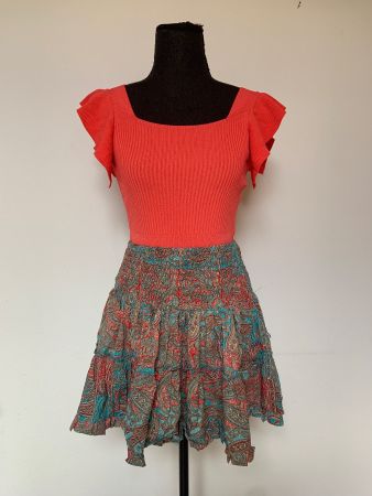 Boho Minirock mit Seide