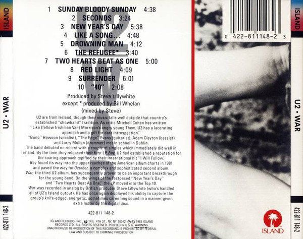 CD: U2 – War – Usato da St.Gallen venduto da jalamusic 1