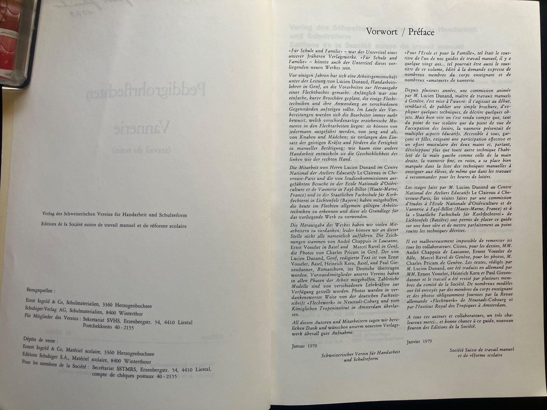 Libri: Peddigrohrflechten. Vannerie. 1979 – Usato da Wangen ZH venduto da day01 1