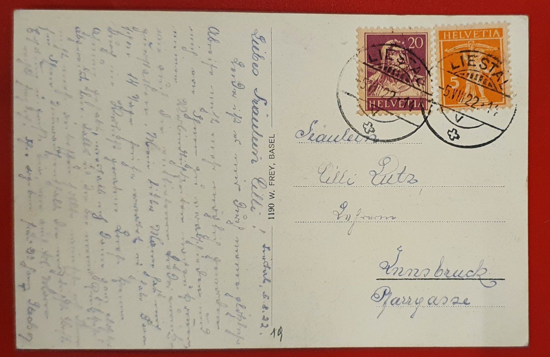 Cartoline postali: Liestal 1922 - Krankenhaus – Usato da Kreuzlingen venduto da Rschweiz1 1