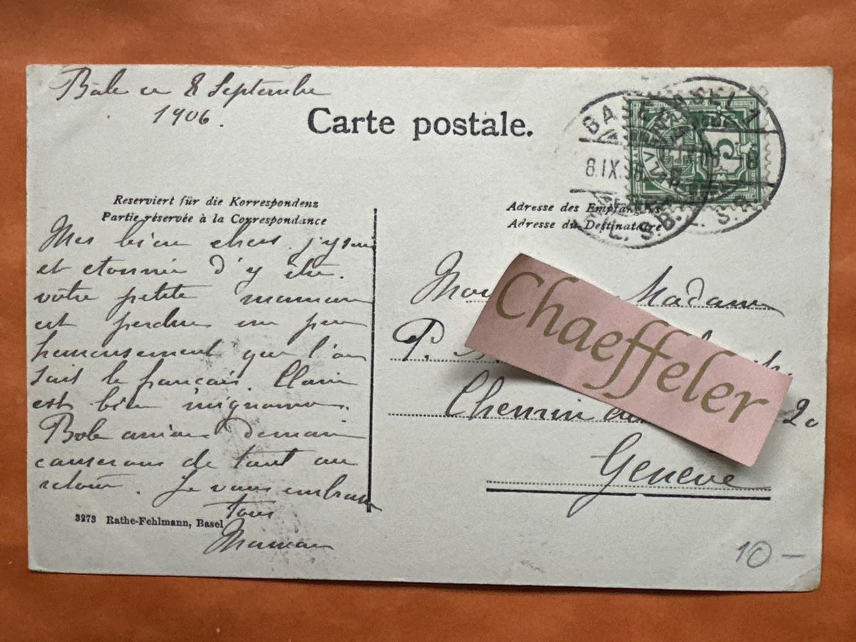 Cartes postales: 1906 Basel mit Elisabethkirche  – D'occasion à Zürich par Chaeffeler 1
