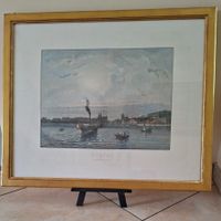 Zurich Nouveau Pont et Quai, kolorierter Stich grossformatig