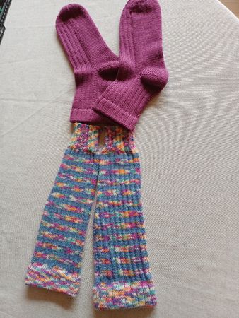 Handgestrickte Socken/Stulpen Set, Grösse 38/40 Neu!