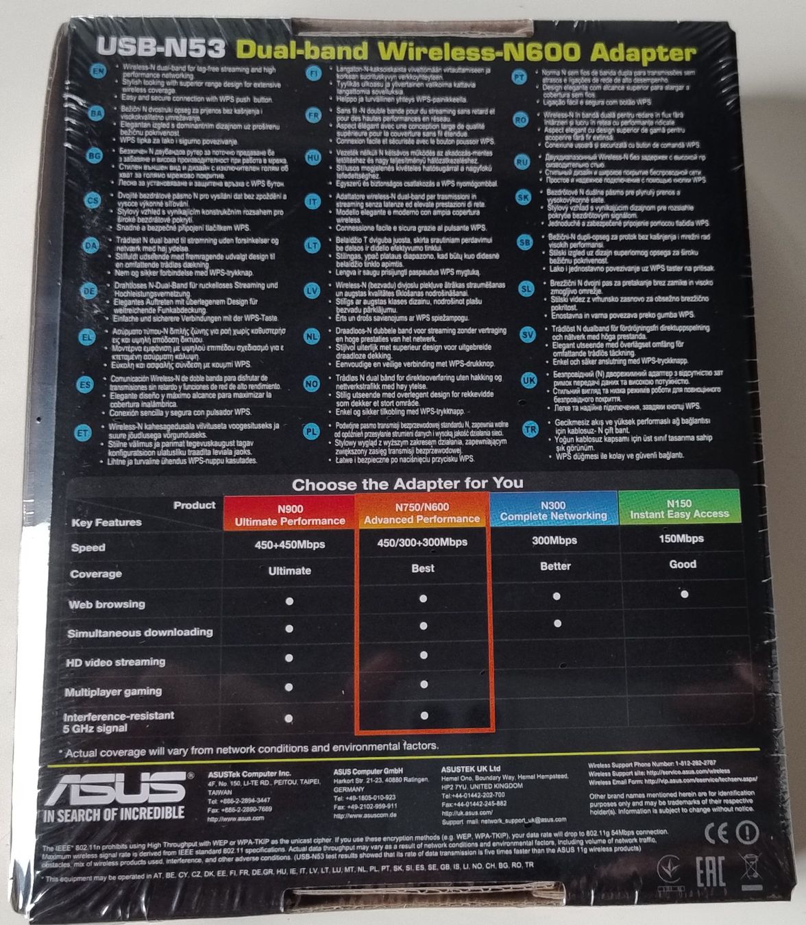 Unità & Adattatore: ASUS USB-N53 Wifi USB-Adapter – Nuovo e nell'imballaggio originale da Jona venduto da lascosion 1