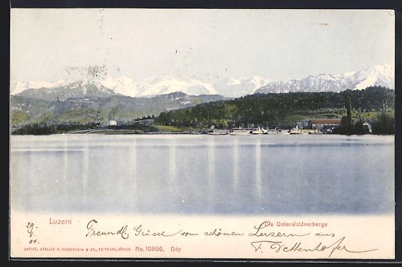 Cartoline postali: Luzern, Blick auf die Unterwaldnerberge – Usato da Berlin venduto da bartko-reher