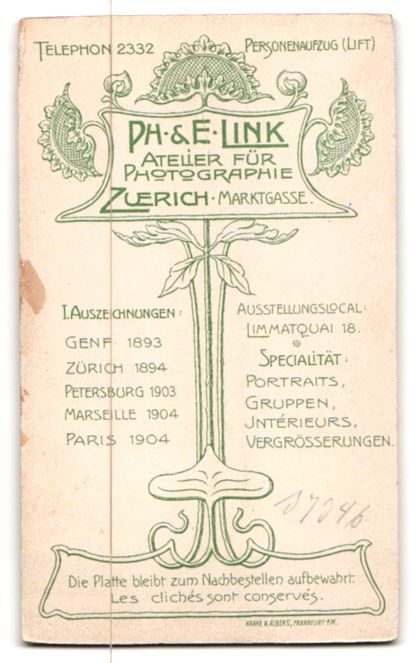 Fotografie &  Plakate: Fotografie Ph., E. Link, Zürich, Marktg – Gebraucht aus Berlin von bartko-reher 1