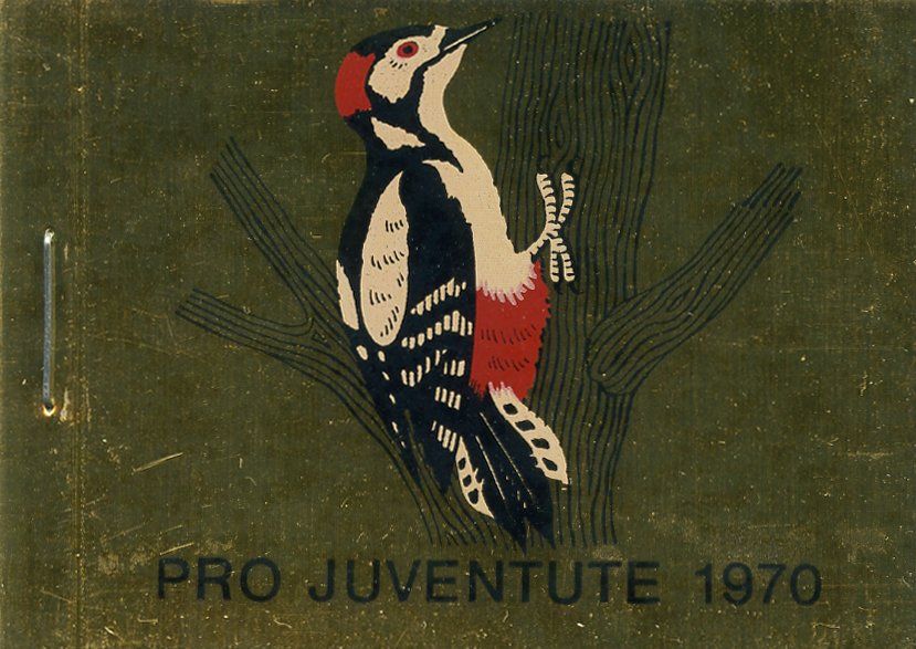 Alle Briefmarken: Markenheftchen 1970, Pro Juventute, Specht, gold – Gebraucht aus Samstagern von Gc8