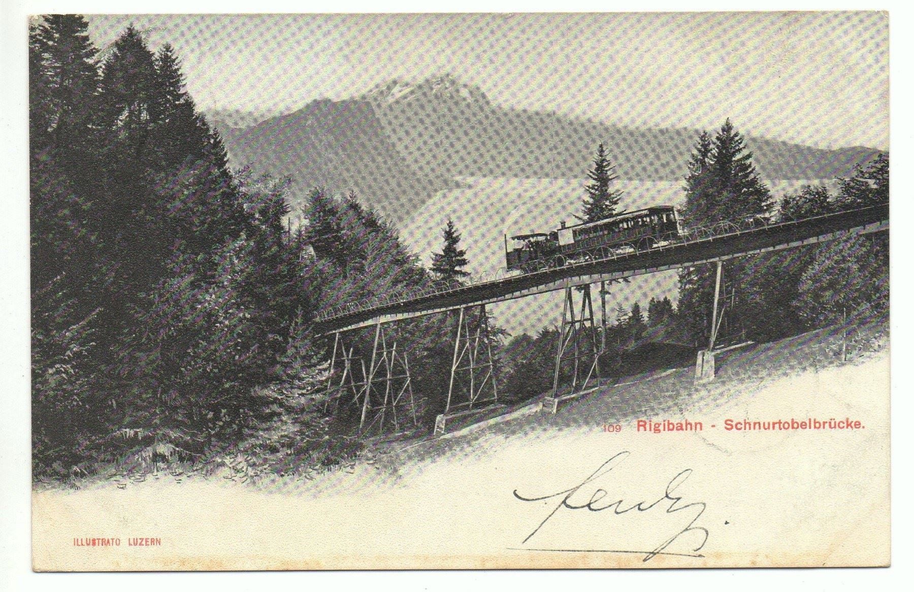 Cartoline postali: Vitznau RIGIBAHN Schnurtobelbrücke – Usato da Jona venduto da philajona