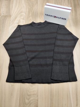 TOMMY HILFIGER | Pull gris anthracite rayé noir |  L homme