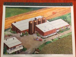 Schulwandbild: Moderner Bauernhof mit Begleitheft!