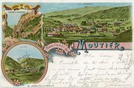 Moutier   JU      mit Stabstempel:  MOUTIER     um 1 8 9 8
