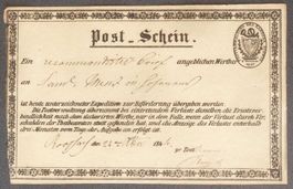 RORSCHACH–Hohenems 1844: Postschein für recommandirten Brief