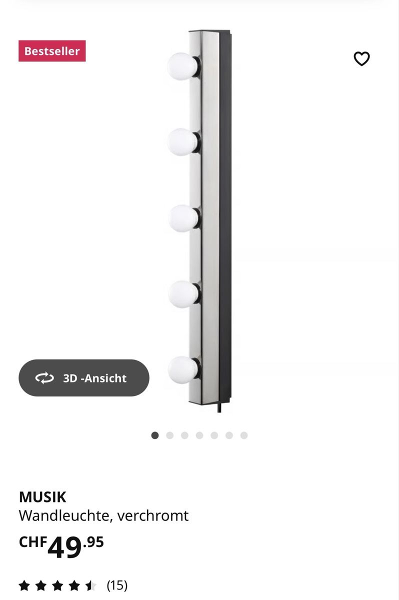 Ikea Lampade: Ikea Wandleuchte – Usato da Aarwangen venduto da emelie.1101