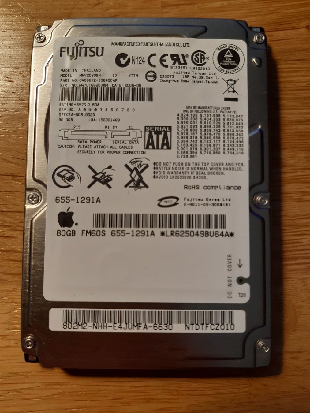 Fujitsu Harddisks: 2.5" HDD - 80GB – Gebraucht aus Rieden AG von Werkstattlaedeli