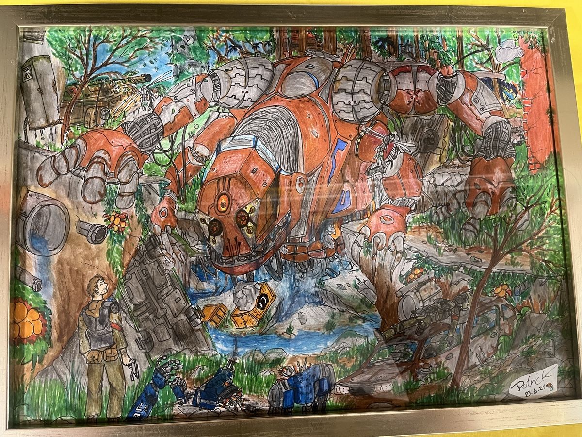 Tableaux: Originalgemälde Roboter im Wald, handsigniert Patrick 23.6.2 – Neuf (Voir description) à Oberentfelden par kar_sd97