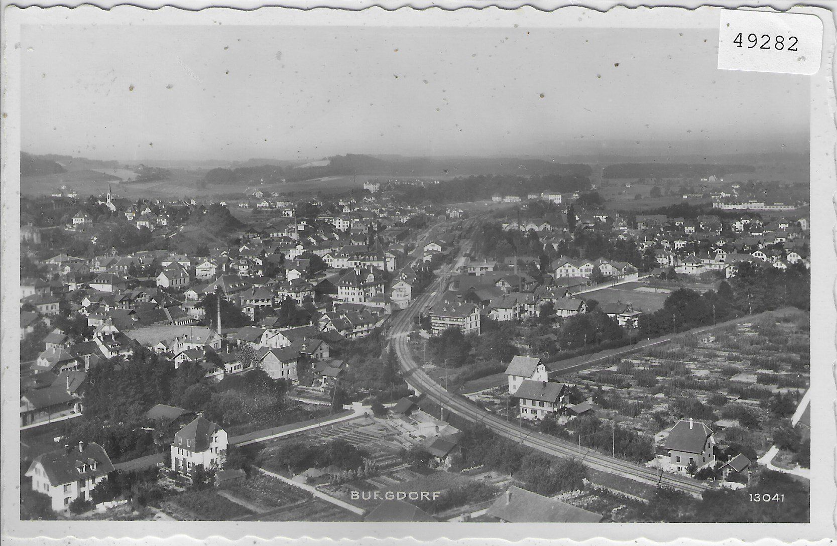 Cartoline postali: Burgdorf von oben – Usato da Ettingen venduto da Kartenplanet