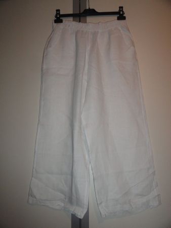 100% LEINEN HOSE MIT RUNDUMGUMMIZUG GR. M/L ***