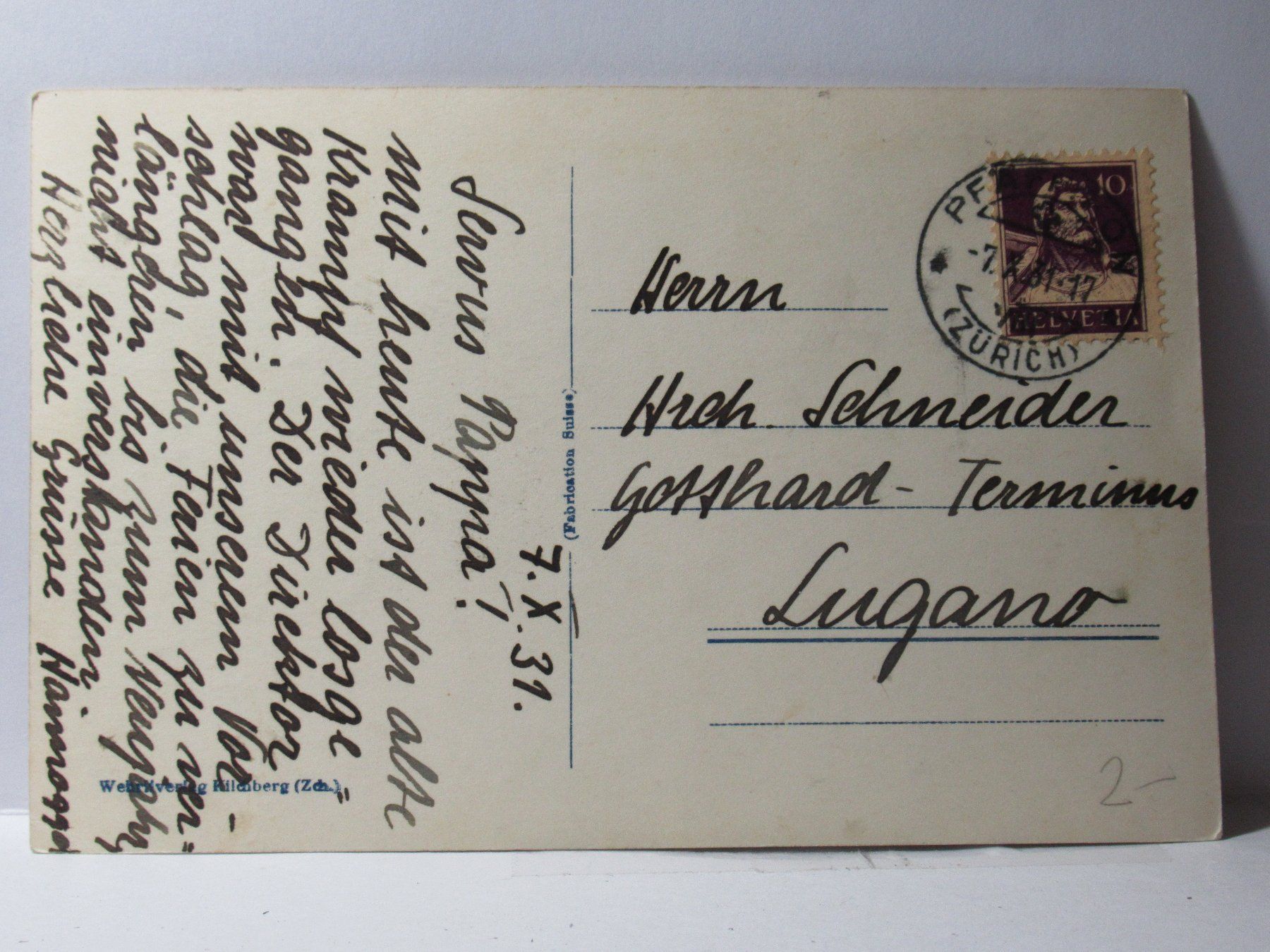 Cartes postales: Winterthur , Kantonales Technikum  1931 – D'occasion à Grenchen par Bluemchen1900 1