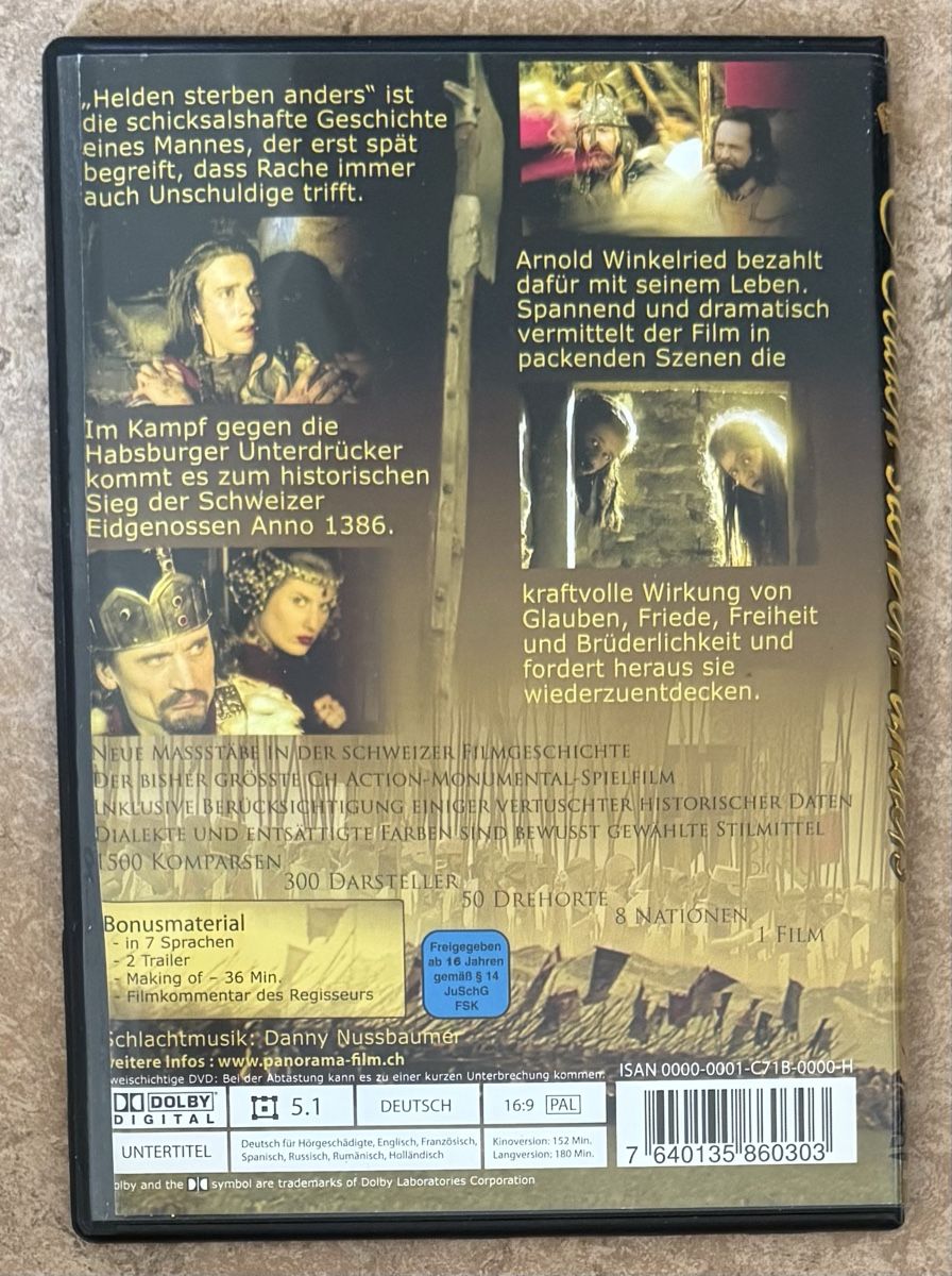 Tutti i DVDs: DIE SCHLACHT ZU SEMPACH  – Nuovo (secondo la descrizione) da Dietikon venduto da AndreaSch01 1