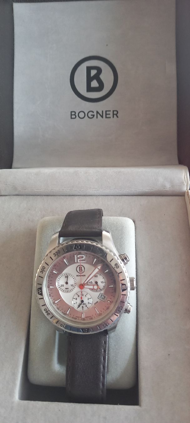 Bogner Orologi: BOGNER Uhr Chronograph mit Lederarmband, – Usato da Wollerau venduto da kfo_2nsp 2