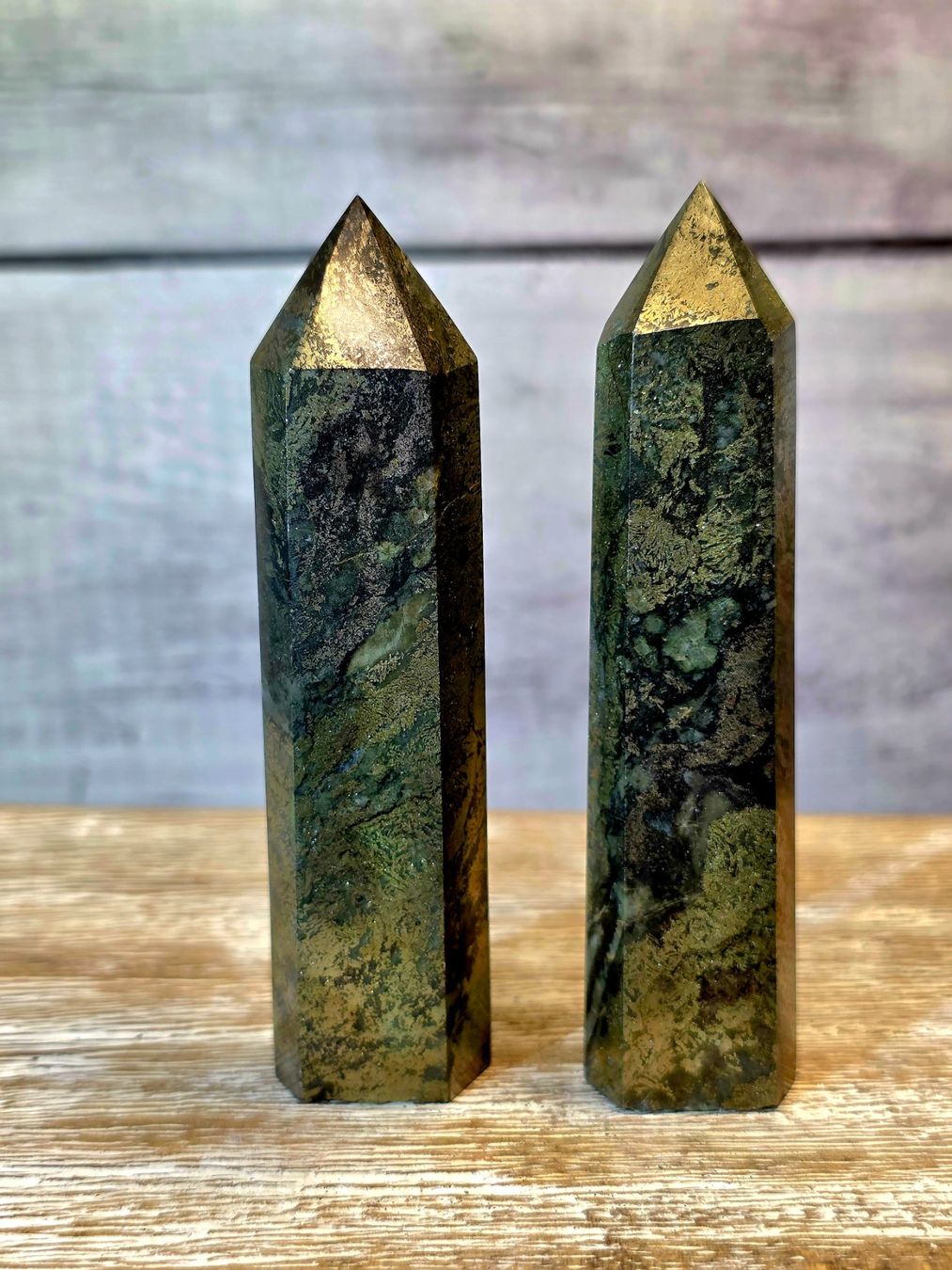 Minerali & Pietre curative: 2 Pyrit Obelisken 10.5 cm ca. 250g – Nuovo e nell'imballaggio originale da Matzingen venduto da Shay_Crystalz 2