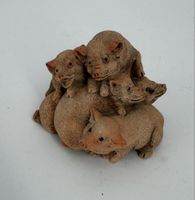 Deko Figur Keramik Schwein made in Italy