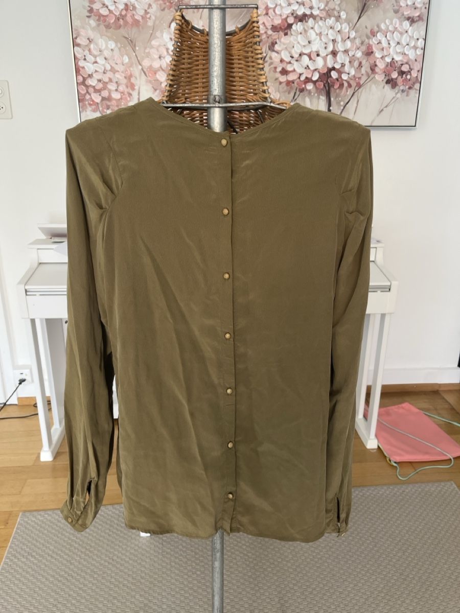 Cyrillus Camicette: Seidenbluse, Cyrillus, Khaki, 40/42 – Usato da Solothurn venduto da Bobesch08 3