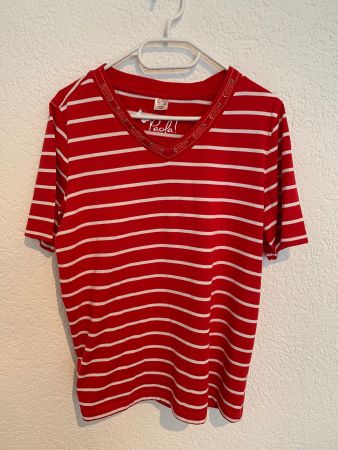 Paola Shirt rot weiss gestreift Gr. L