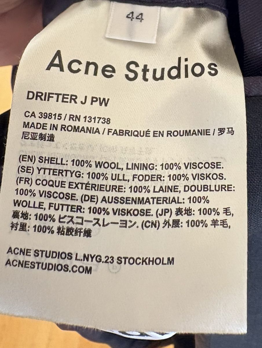 Acne Studios Completi: Acne Studios Herren Sakko, Grösse 44, schwarz – Usato da Zürich venduto da mr_rm_z 3