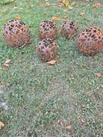 Deko Kugeln Garten Rost Optik Sterne Metall 5er Set 
