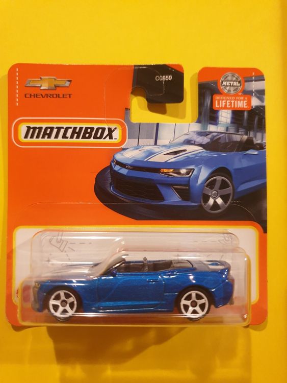 Matchbox '16 Chevy Camaro – Modellino Auto Giocattolo Scala 1:64 (Collezione 14/22, Colore Rosso)