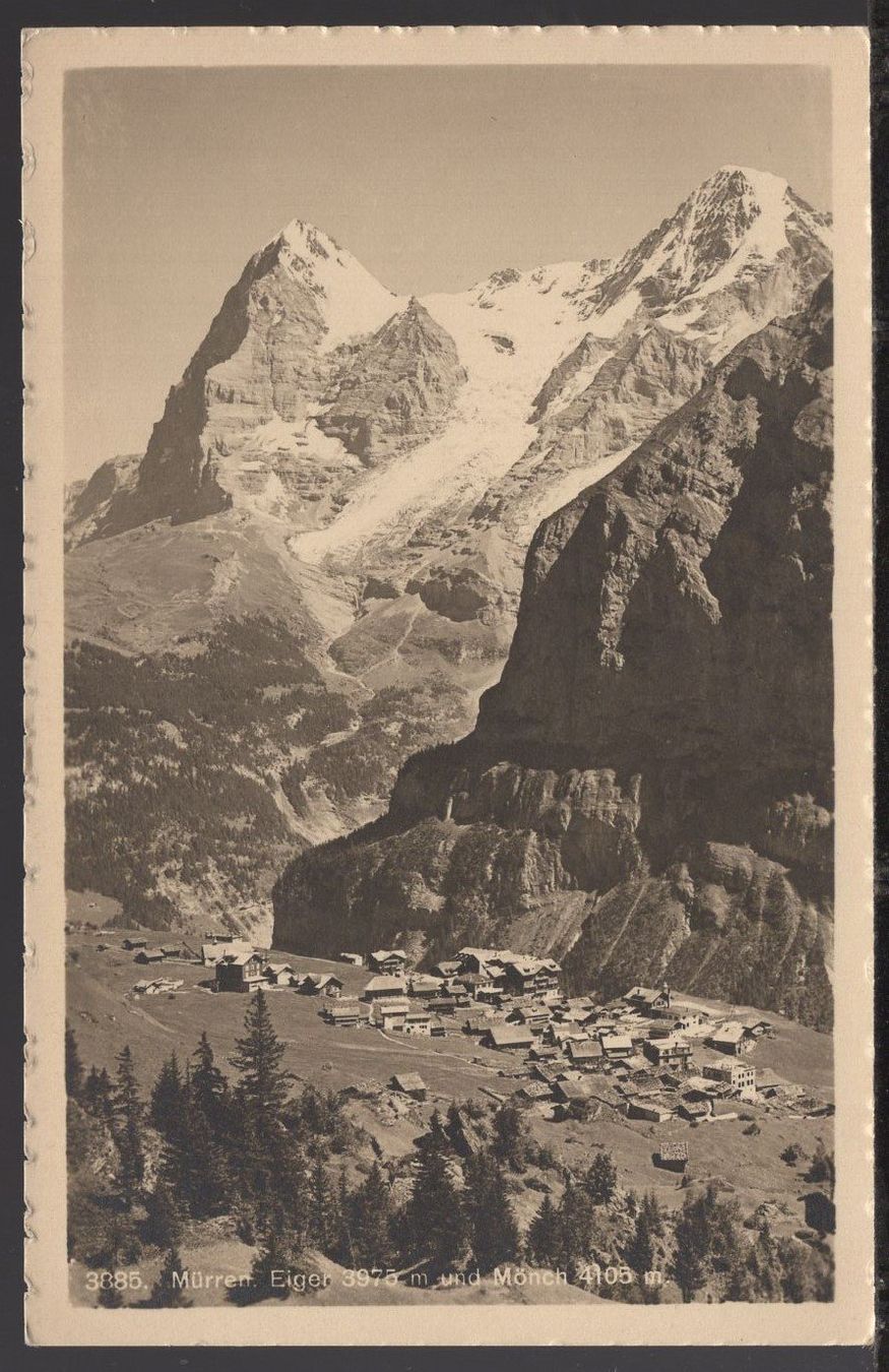 Ansichtskarten: Mürren - Eiger 3975m - und  Mönch 4105m – Gebraucht aus Aarau von kufi44