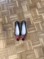 Schicke Pumps Schwarz/Orange, Gr.39