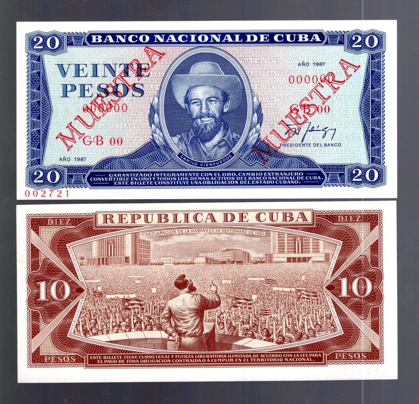 Banconote: Cuba noten UNC Specimen-Muestra 2 stück – Nuovo (secondo la descrizione) da Leibstadt venduto da baroc333 1