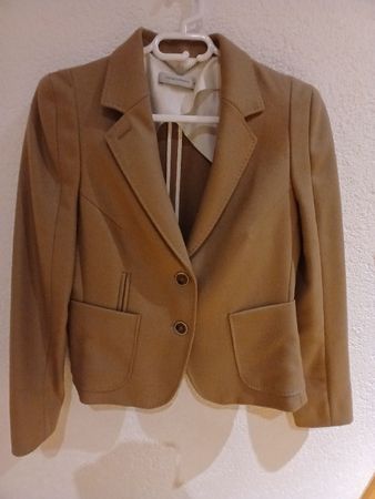 René Lezard Damenblazer Gr. 36 – 98% Schurwolle  Beige/Camel