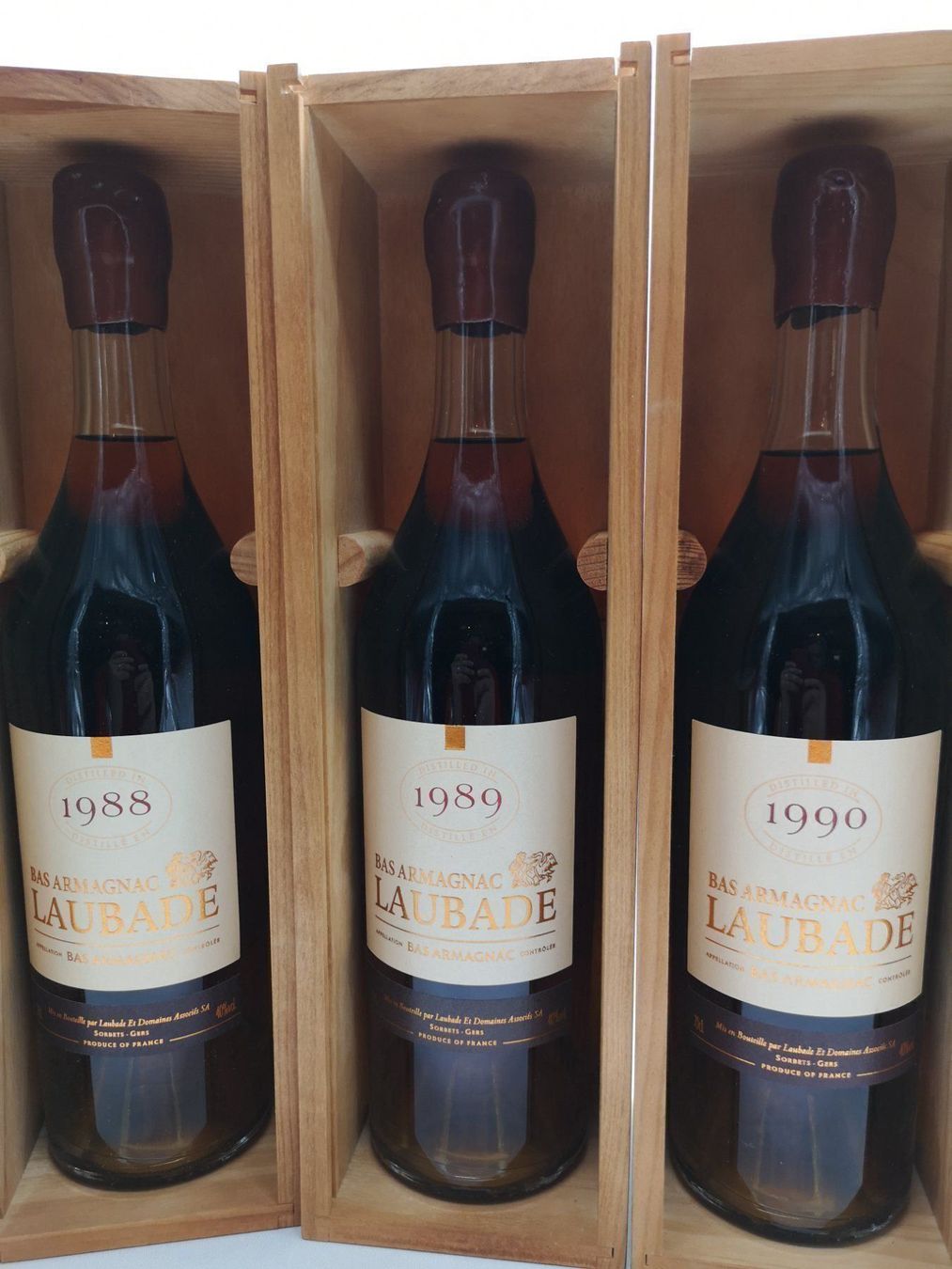 Bevande alcoliche: ARMAGNAC  millésimes 1988 / 1989 / 1990 – Nuovo e nell'imballaggio originale da Bulle venduto da italicum 3