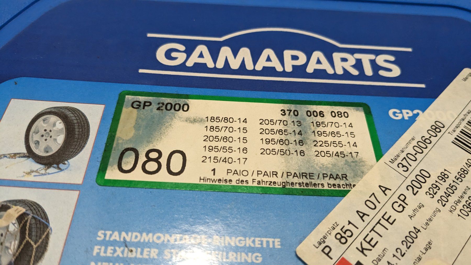 Chaînes à neige: GAMAPARTS Schneeketten GP 2000 – D'occasion à Staufen par Fleby84 1