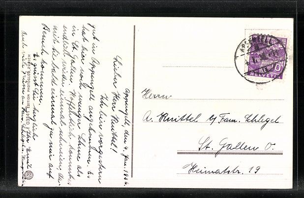 Cartoline postali: Appenzell, Kollegium St. Antonius mit bl – Usato da Berlin venduto da bartko-reher 1