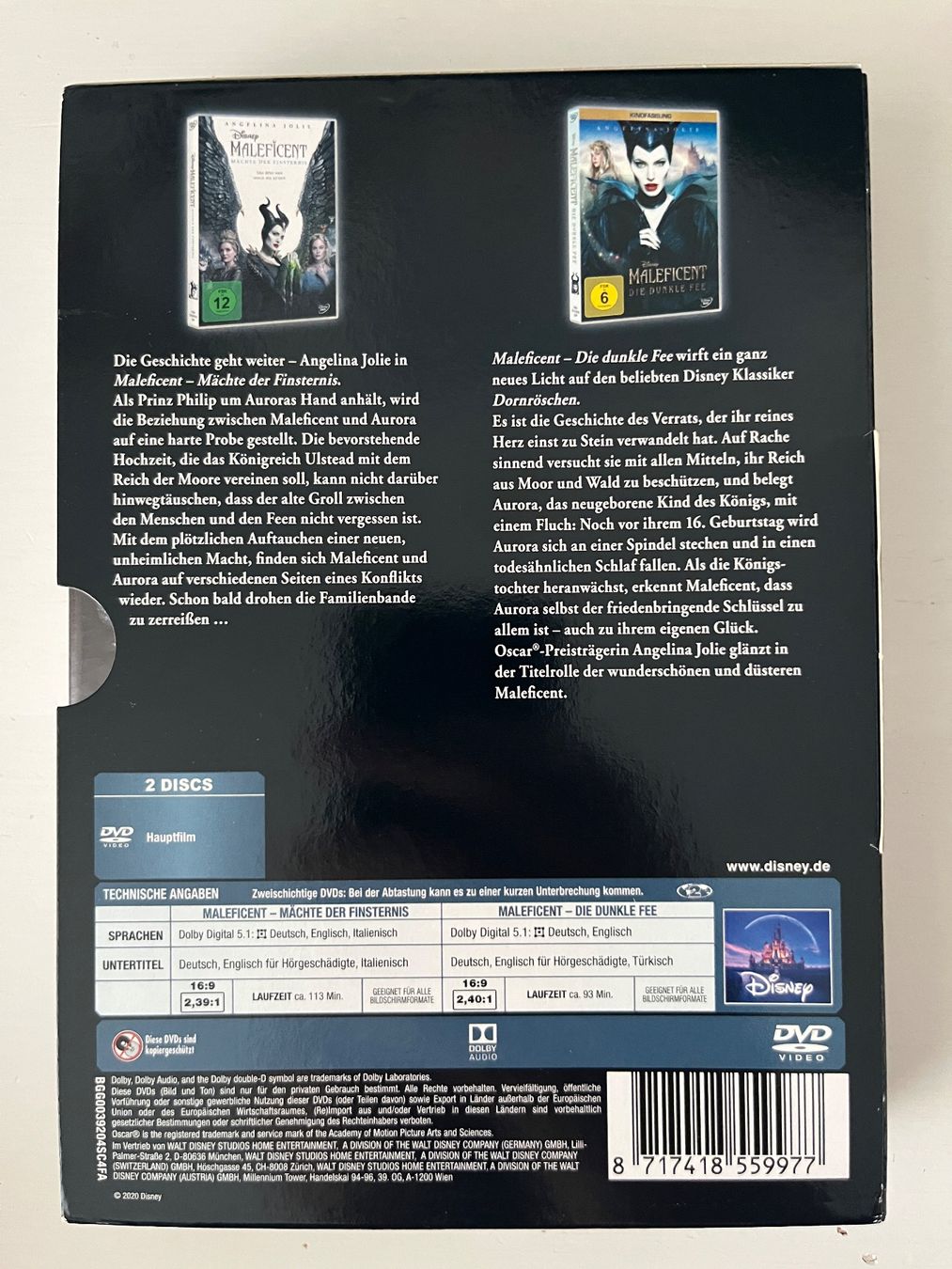 Tutti i DVDs: Disney DVD 📀 Maleficent 1-2 – Nuovo (secondo la descrizione) da Sierre venduto da black.box 1