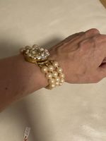 Vintage Perlenarmband 3-reihig mit seltener Wechsel-Schließe
