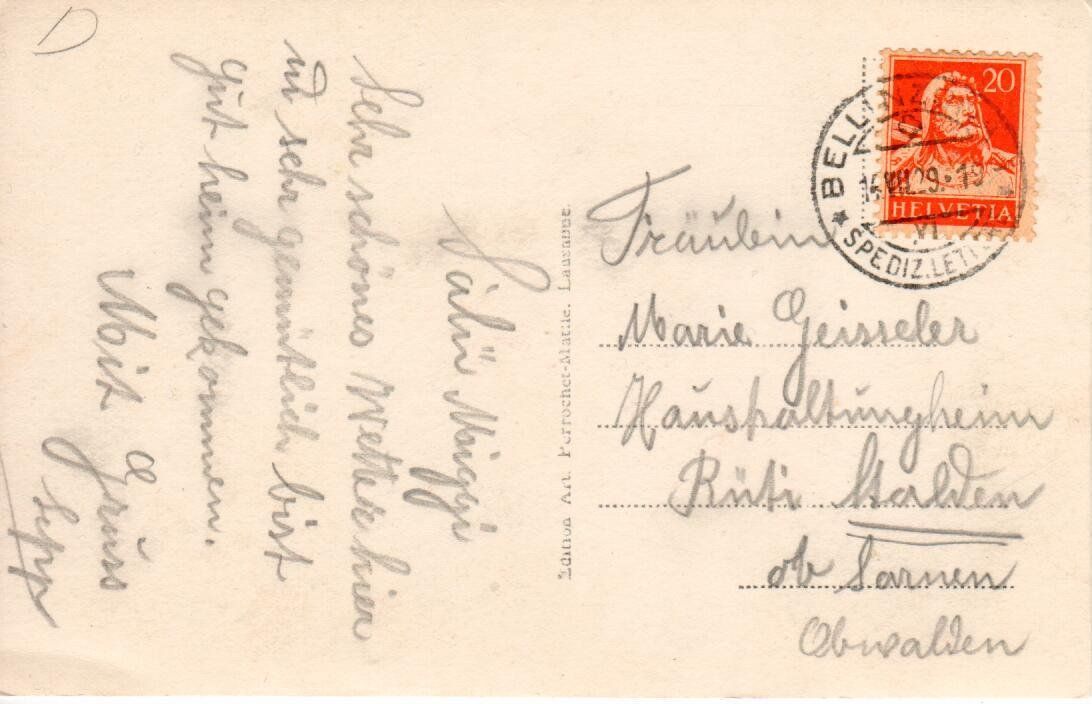 Cartoline postali: Bellinzona 1929 – Usato da Wolhusen venduto da Curver9 1