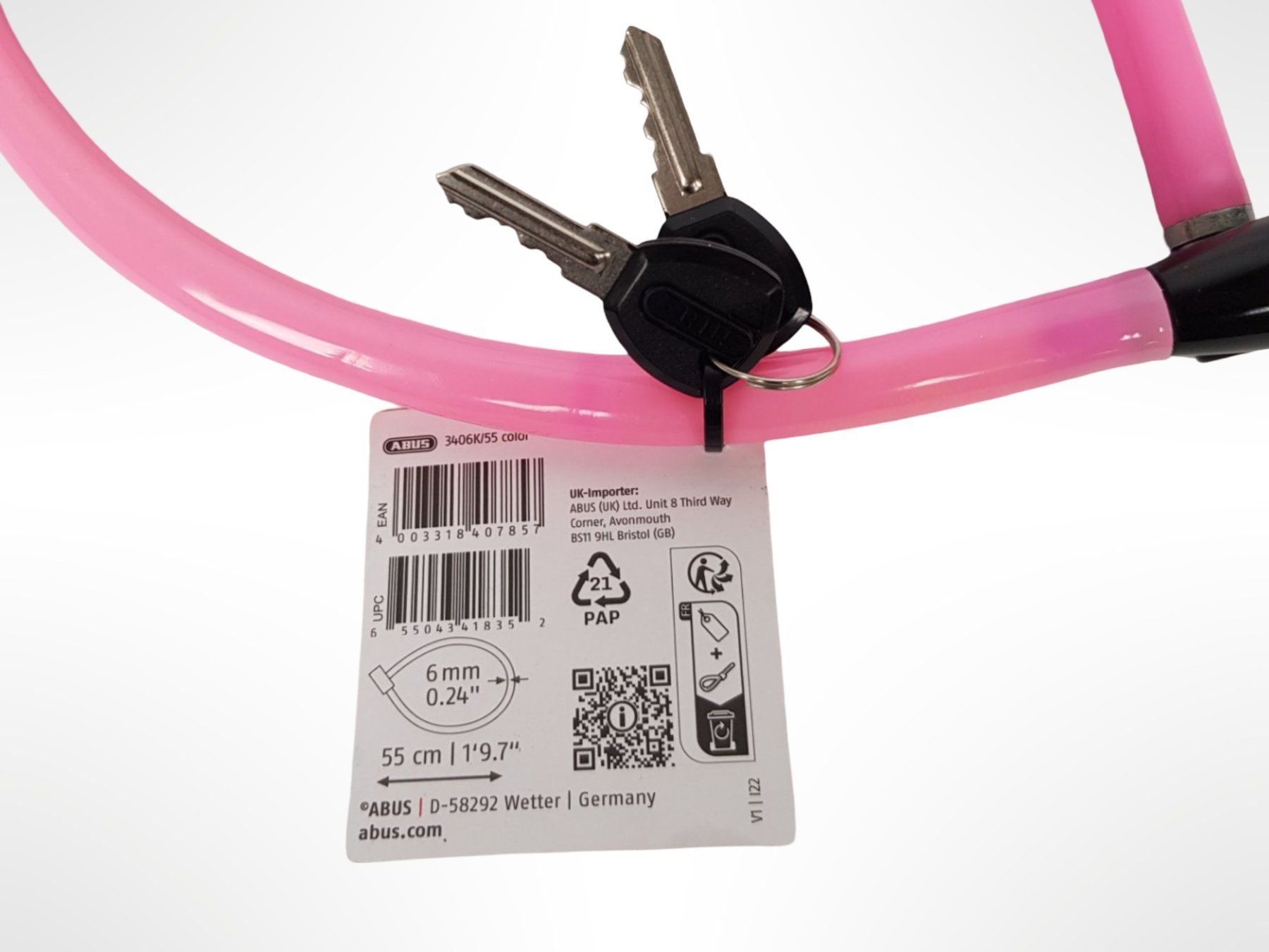 Abus Cadenas: ABUS Kabelschloss Pink – Neuf (Voir description) à Suhr par Restwert_Suhr 2