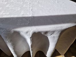 Jugendstil Tischdecke Leinendamast 146x194cm